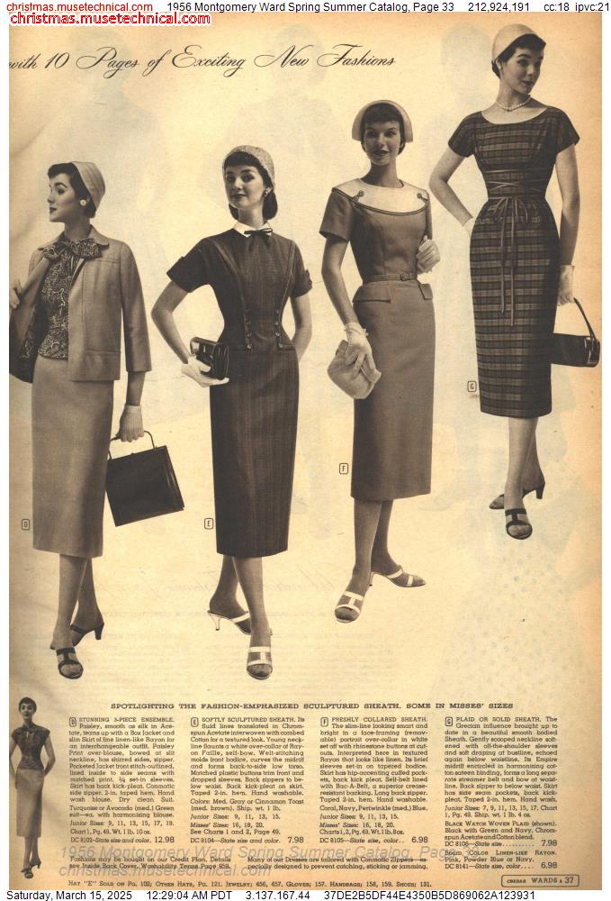 1956 Montgomery Ward Spring Summer Catalog, Page 33