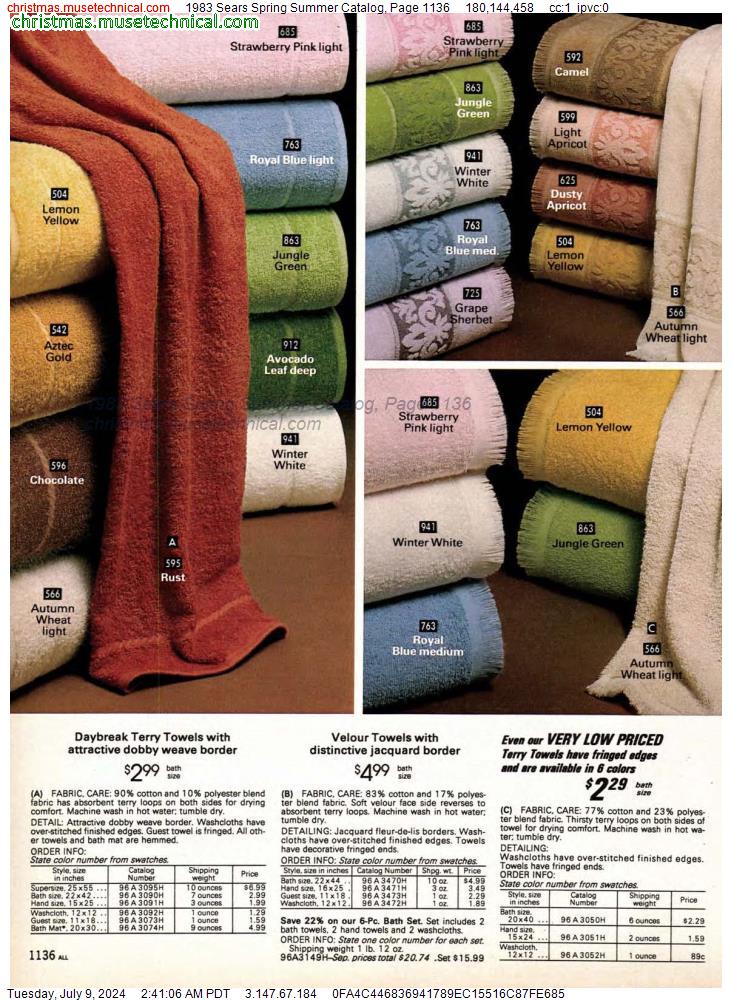 1983 Sears Spring Summer Catalog, Page 1136