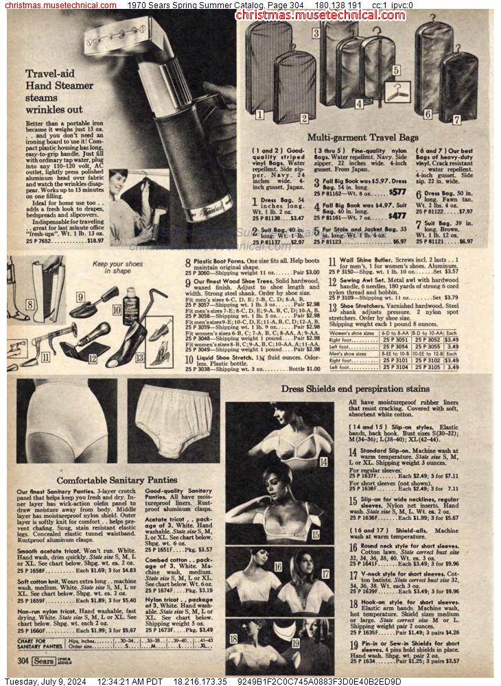 1970 Sears Spring Summer Catalog, Page 304