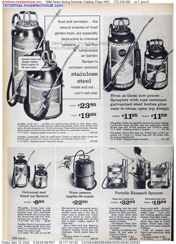 1966 Sears Spring Summer Catalog, Page 1061