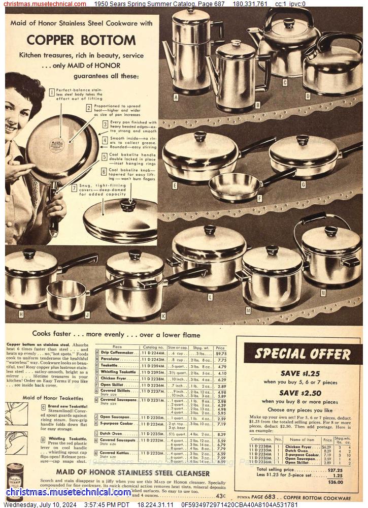 1950 Sears Spring Summer Catalog, Page 687