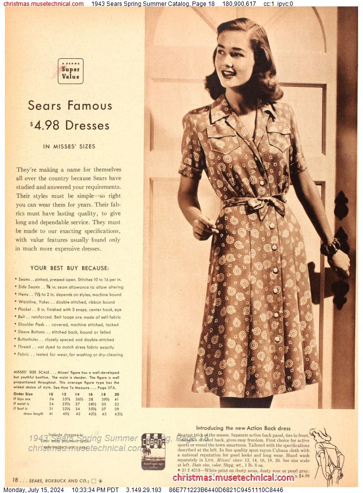 1943 Sears Spring Summer Catalog, Page 18