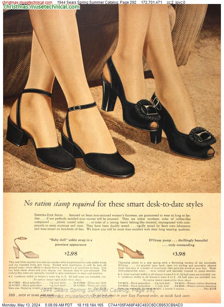 1944 Sears Spring Summer Catalog, Page 292