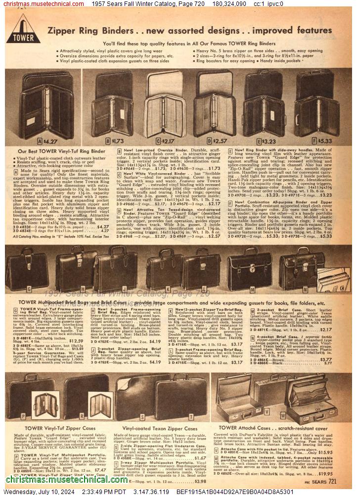 1957 Sears Fall Winter Catalog, Page 720