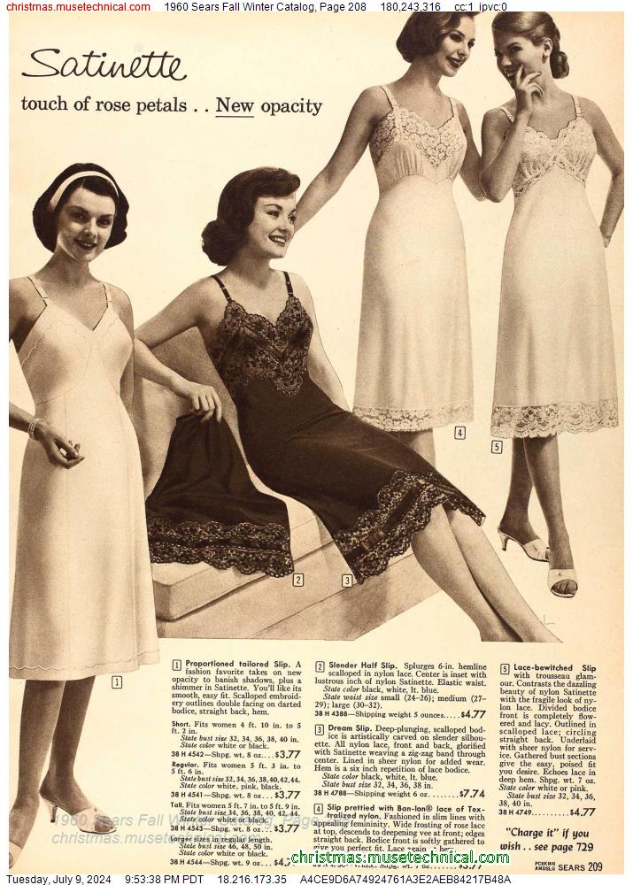 1960 Sears Fall Winter Catalog, Page 208