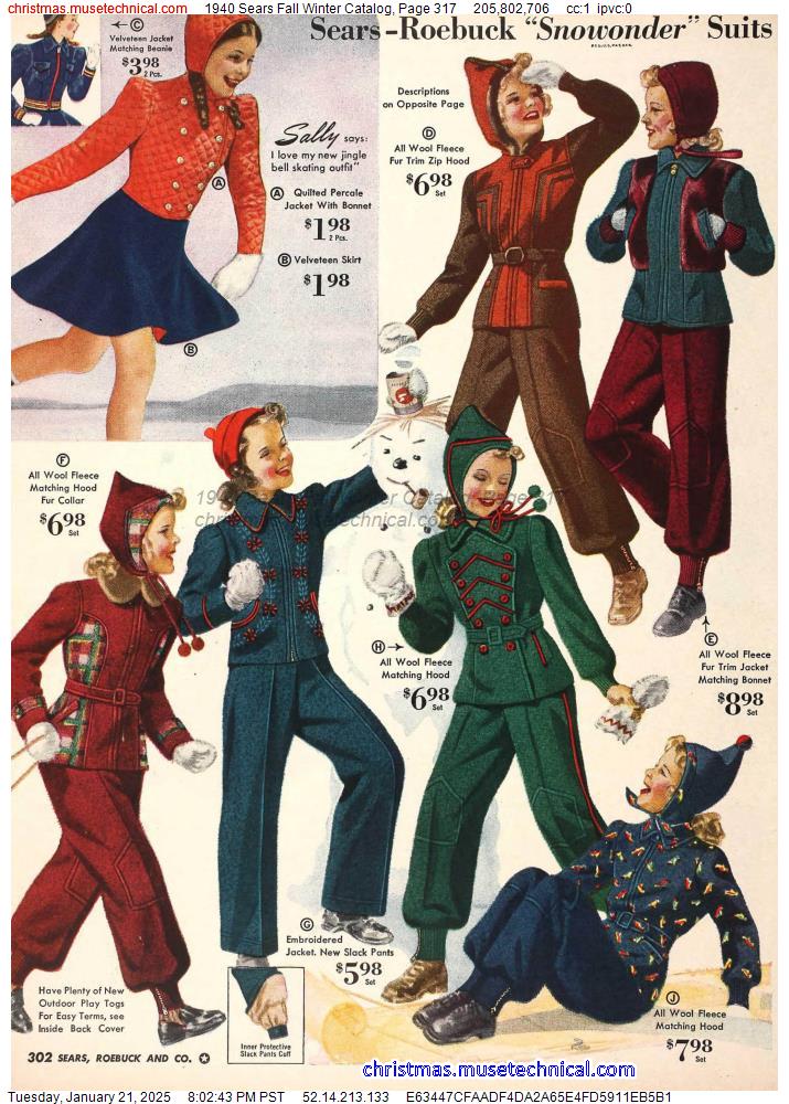 1940 Sears Fall Winter Catalog, Page 317