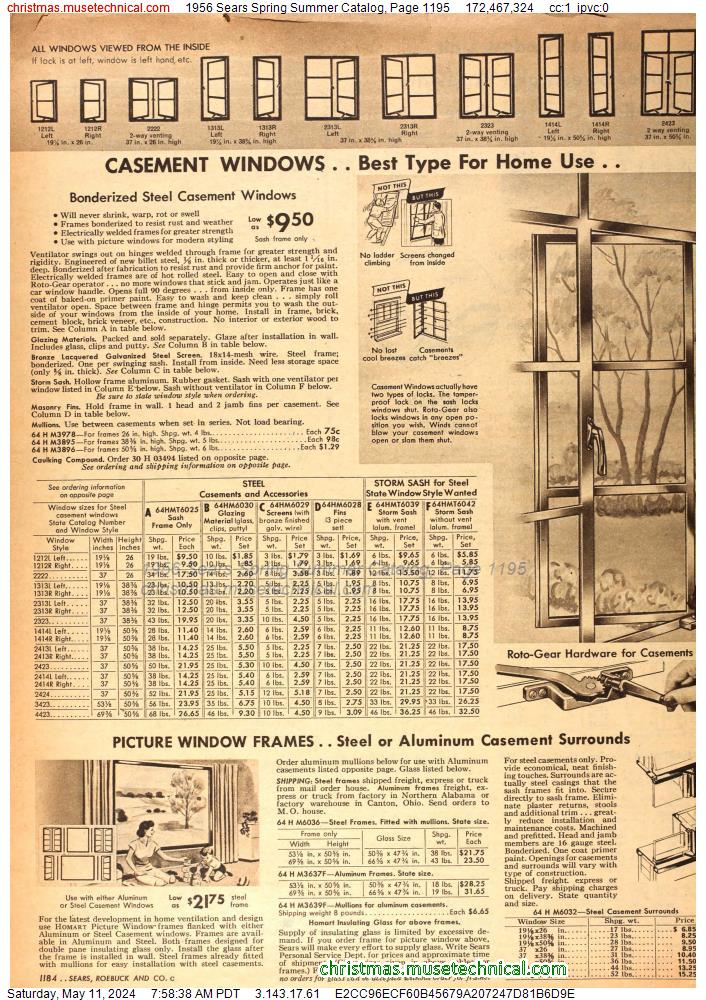 1956 Sears Spring Summer Catalog, Page 1195