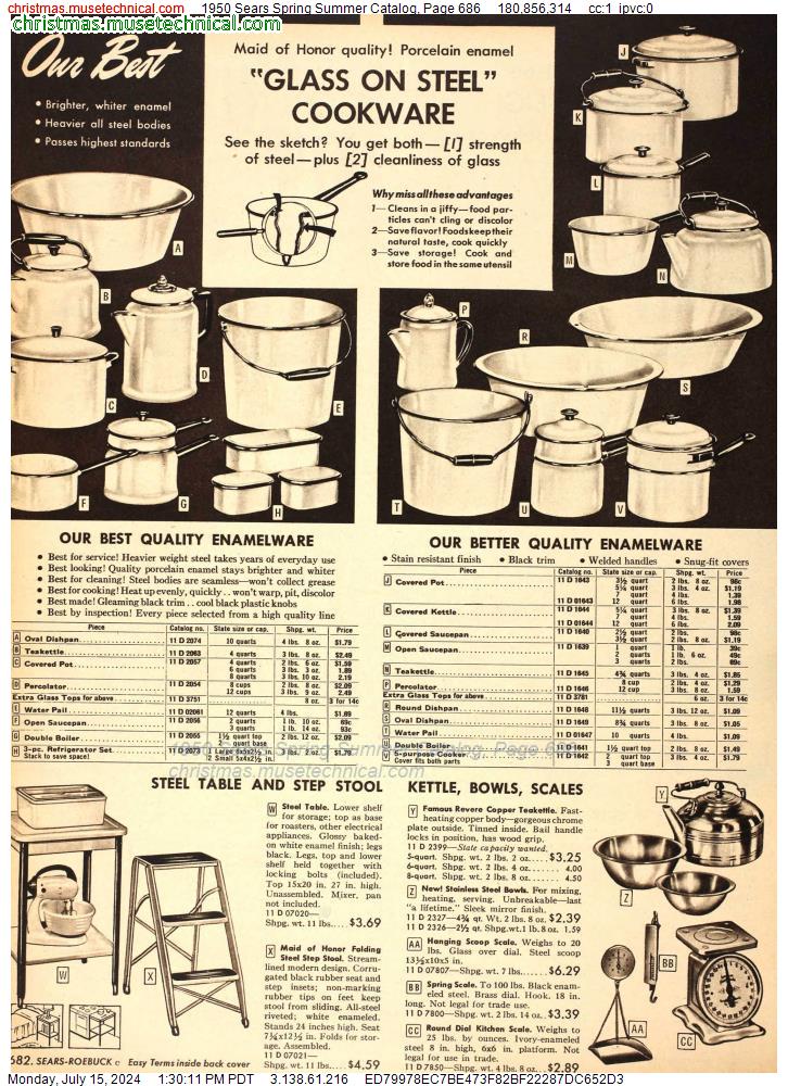 1950 Sears Spring Summer Catalog, Page 686