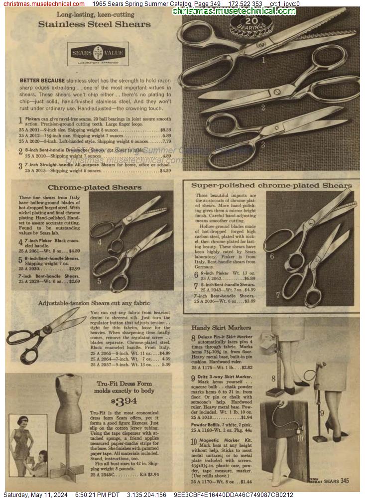 1965 Sears Spring Summer Catalog, Page 349