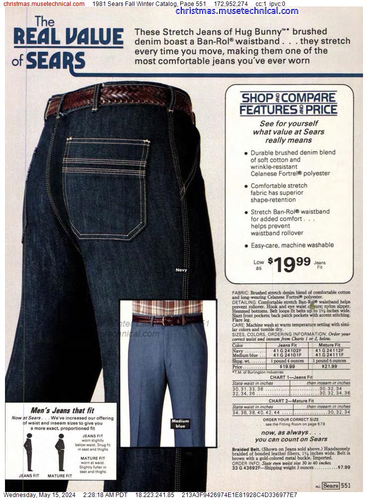 1981 Sears Fall Winter Catalog, Page 551