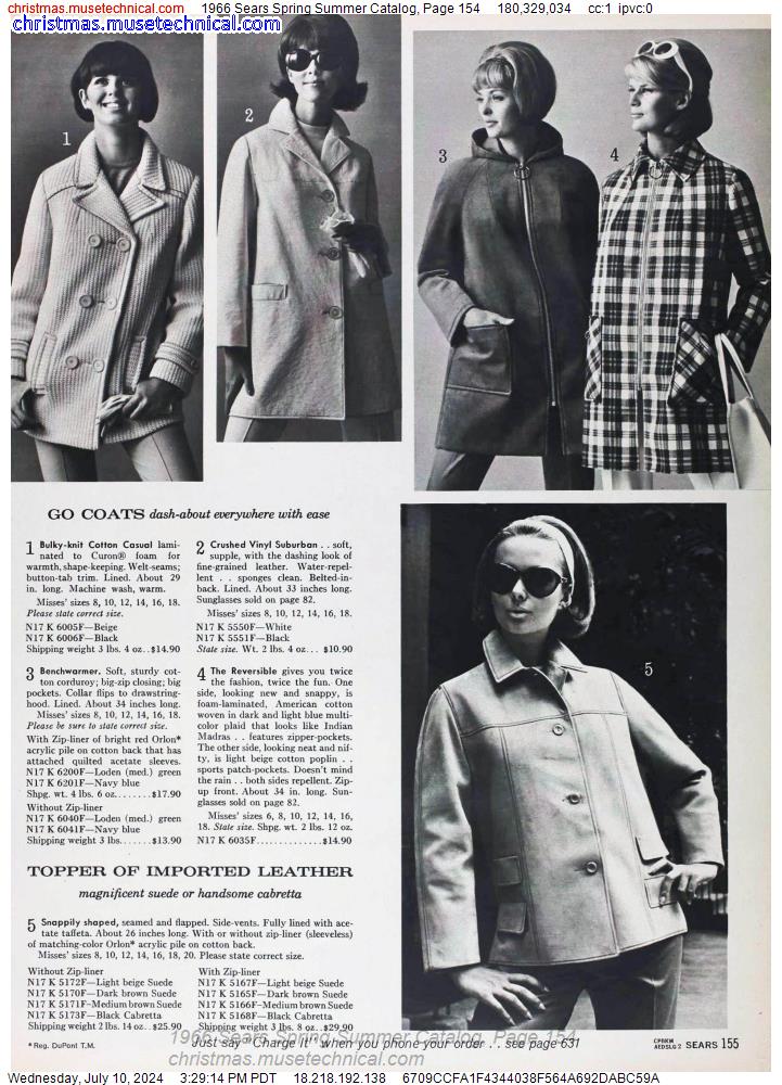 1966 Sears Spring Summer Catalog, Page 154