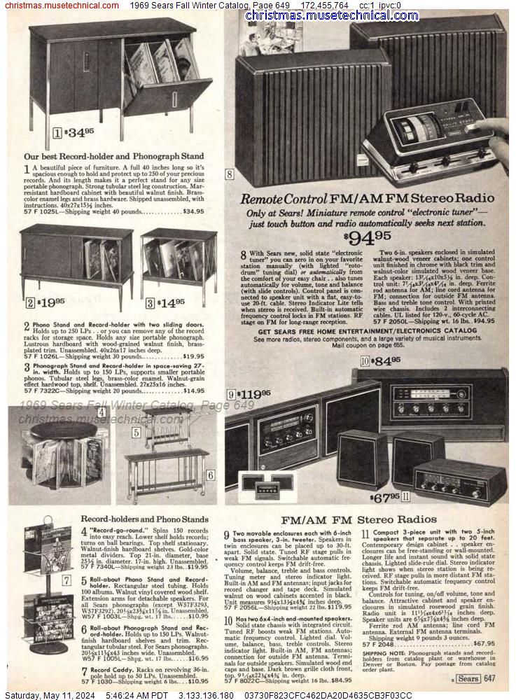 1969 Sears Fall Winter Catalog, Page 649