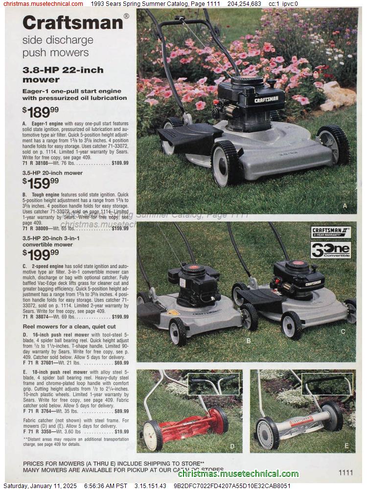 1993 Sears Spring Summer Catalog, Page 1111