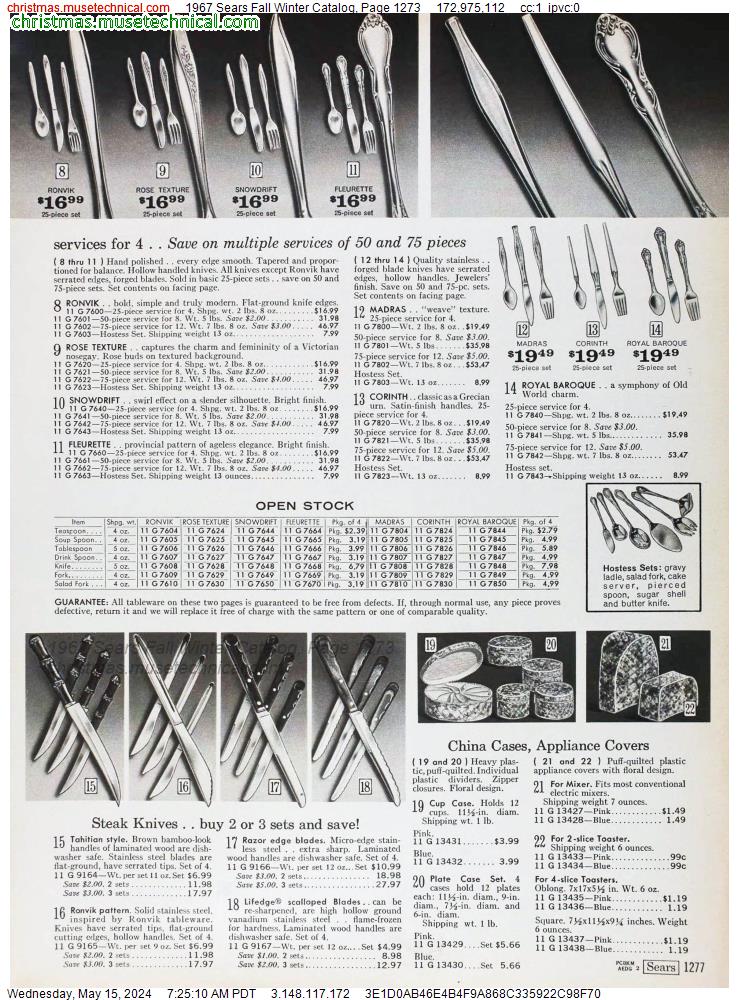 1967 Sears Fall Winter Catalog, Page 1273