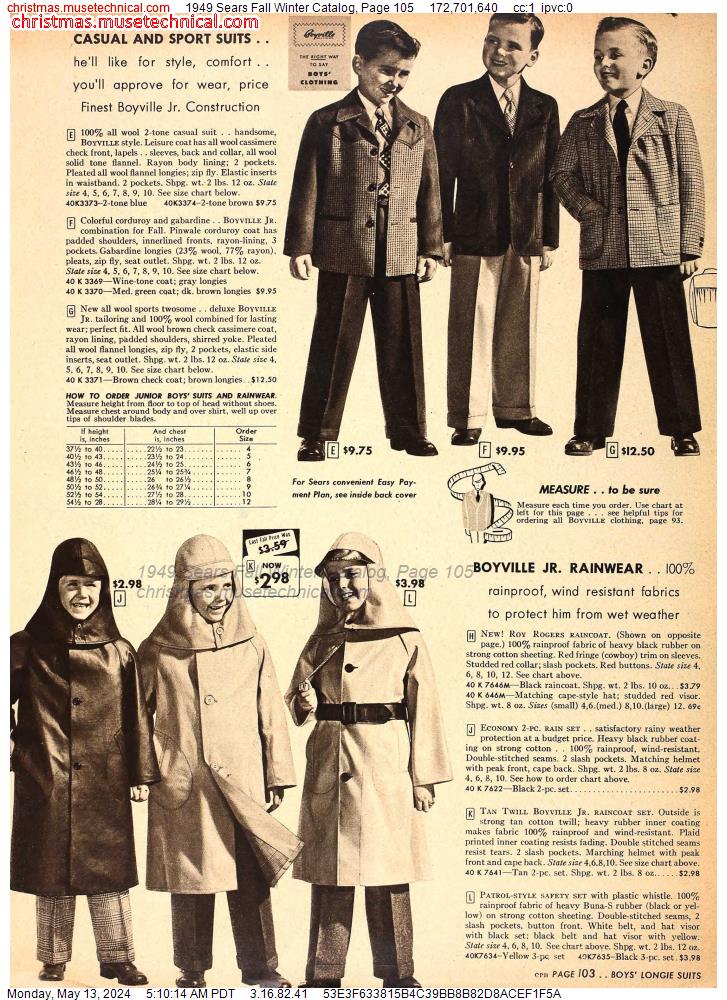 1949 Sears Fall Winter Catalog, Page 105