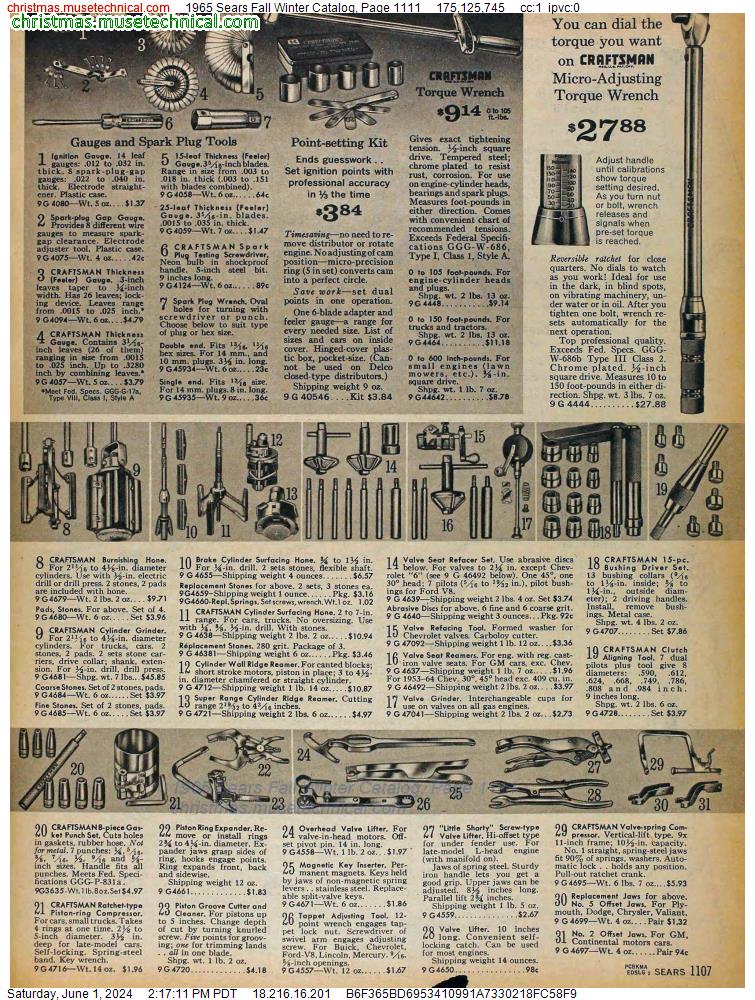 1965 Sears Fall Winter Catalog, Page 1111