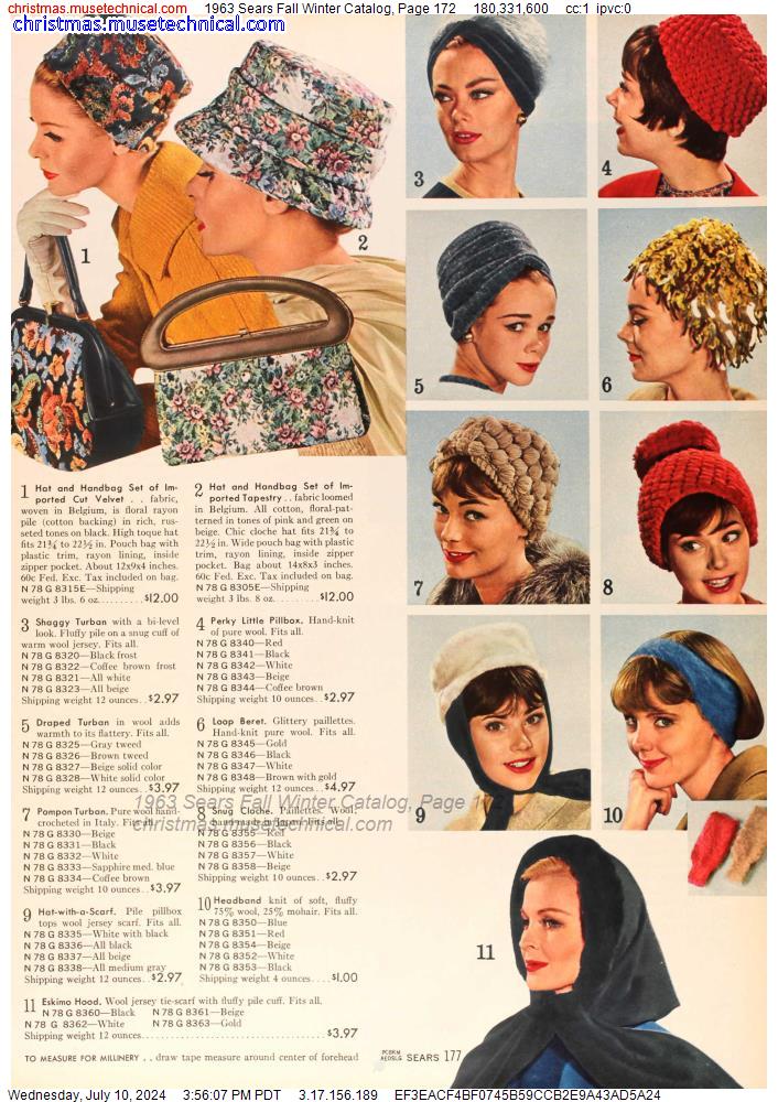1963 Sears Fall Winter Catalog, Page 172