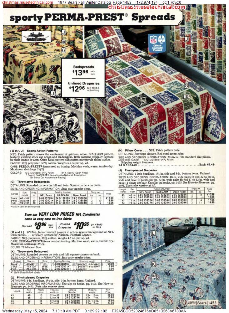 1977 Sears Fall Winter Catalog, Page 1453