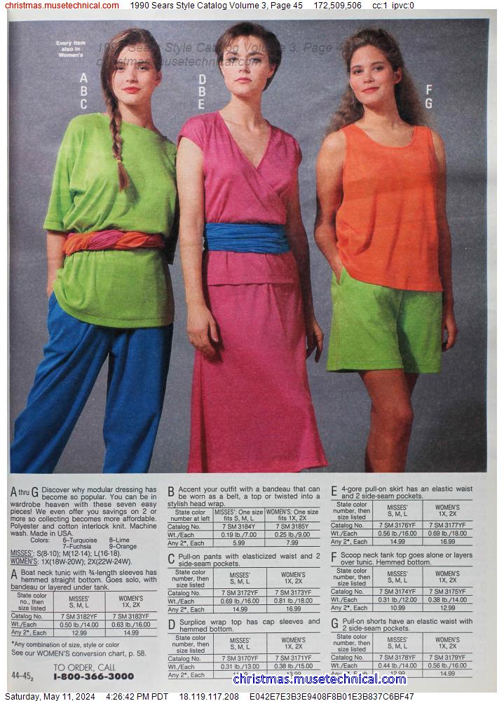 1990 Sears Style Catalog Volume 3, Page 45