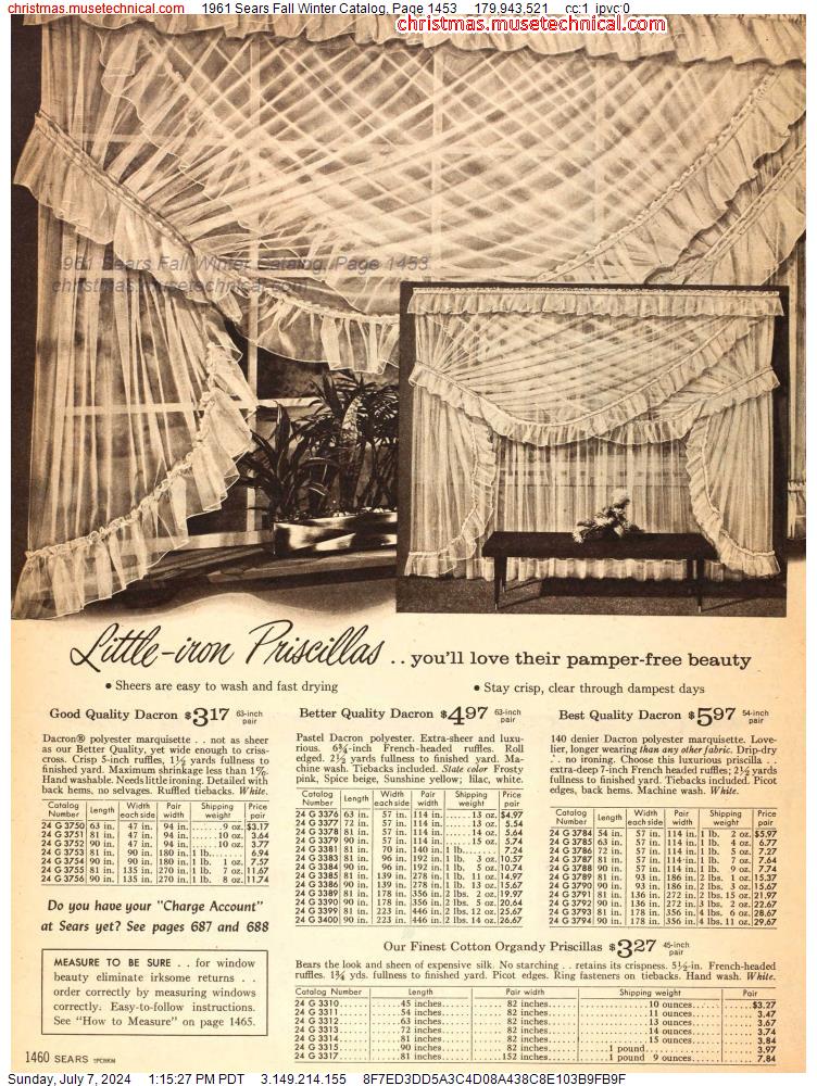 1961 Sears Fall Winter Catalog, Page 1453