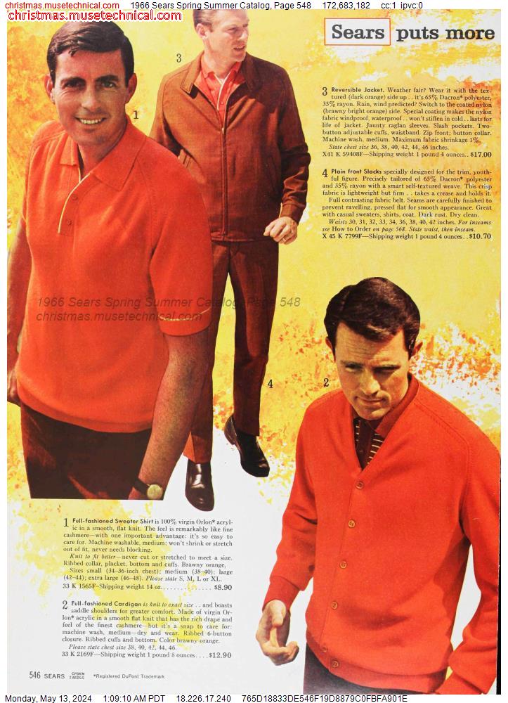 1966 Sears Spring Summer Catalog, Page 548