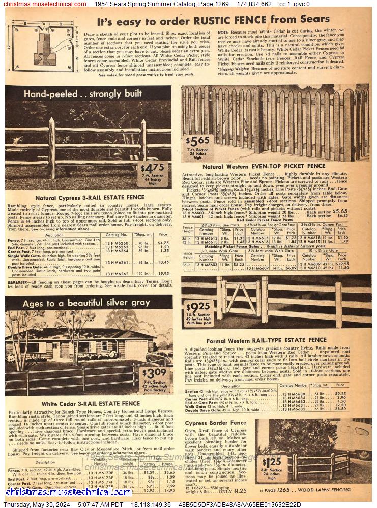 1954 Sears Spring Summer Catalog, Page 1269