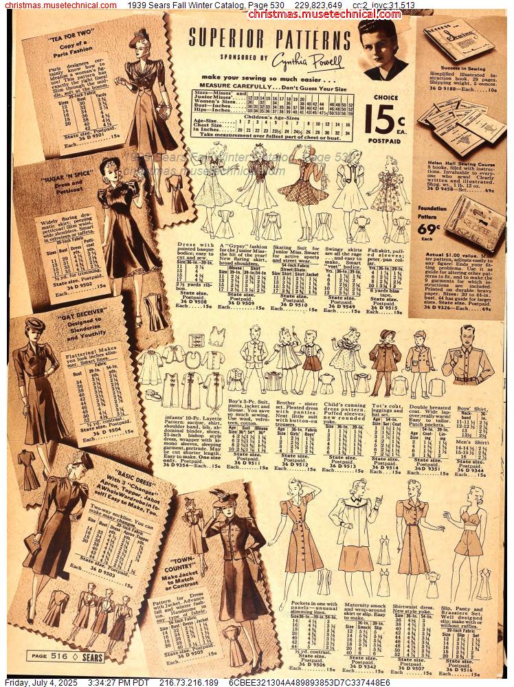 1939 Sears Fall Winter Catalog, Page 530