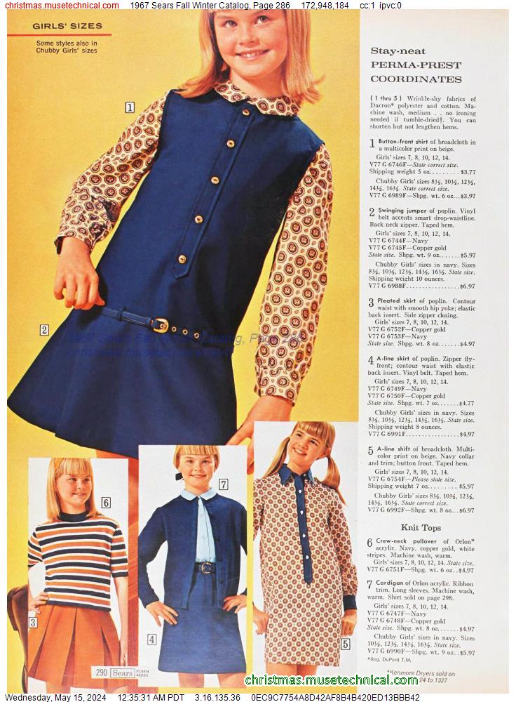 1967 Sears Fall Winter Catalog, Page 286