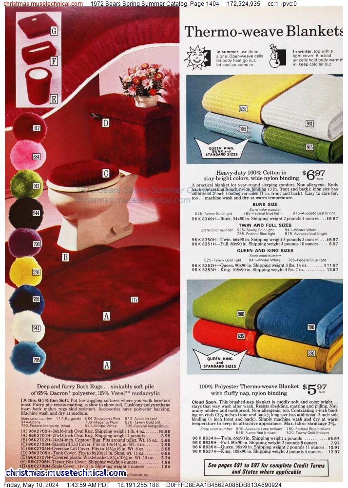 1972 Sears Spring Summer Catalog, Page 1404