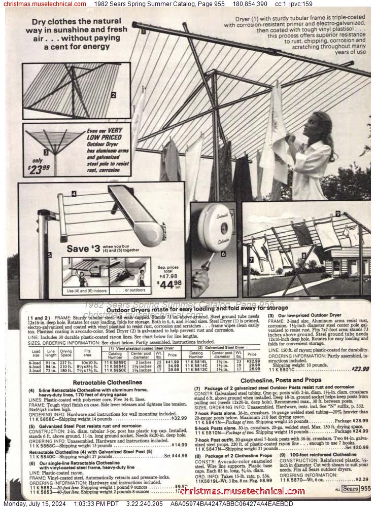 1982 Sears Spring Summer Catalog, Page 955