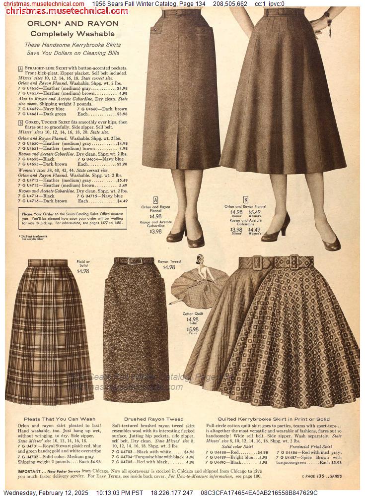 1956 Sears Fall Winter Catalog, Page 134