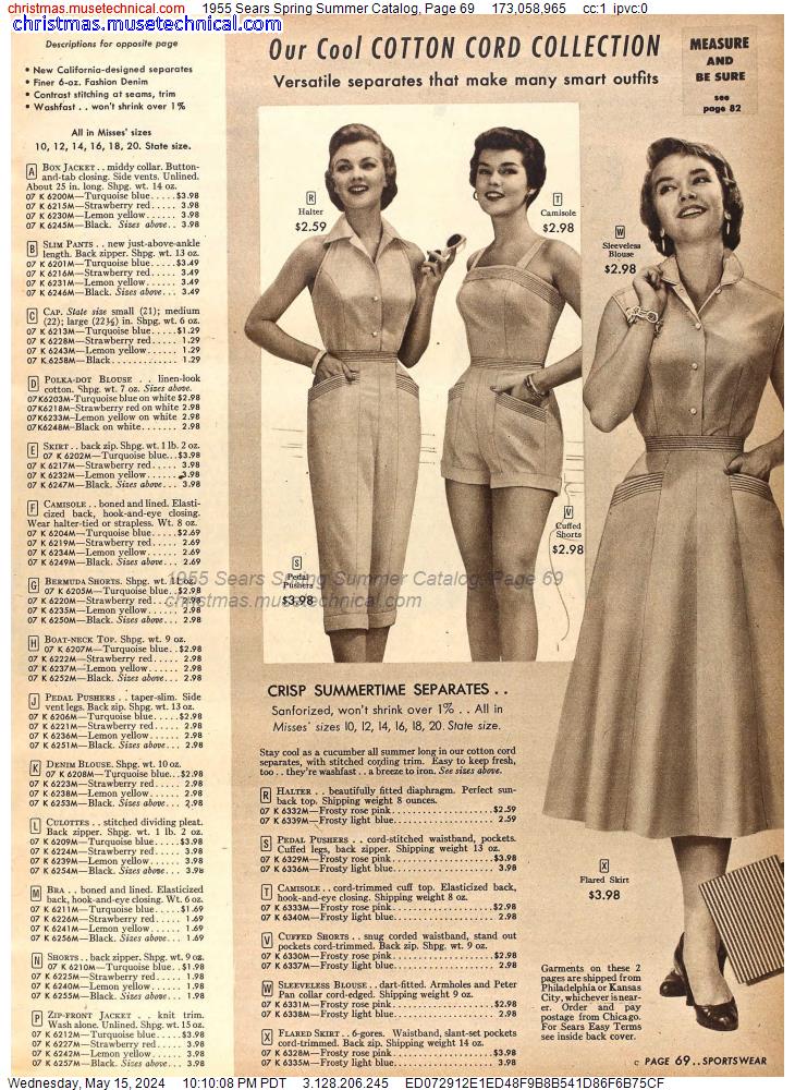 1955 Sears Spring Summer Catalog, Page 69