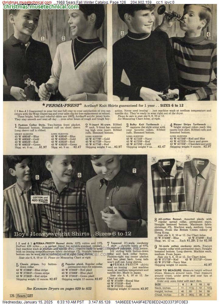 1968 Sears Fall Winter Catalog, Page 126