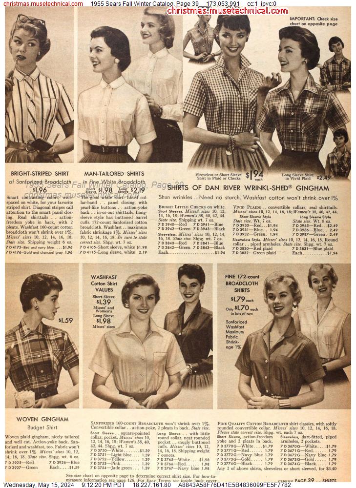 1955 Sears Fall Winter Catalog, Page 39