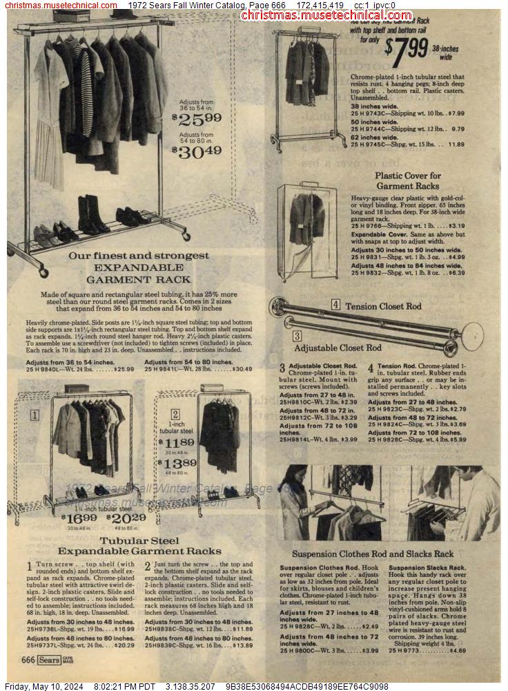 1972 Sears Fall Winter Catalog, Page 666