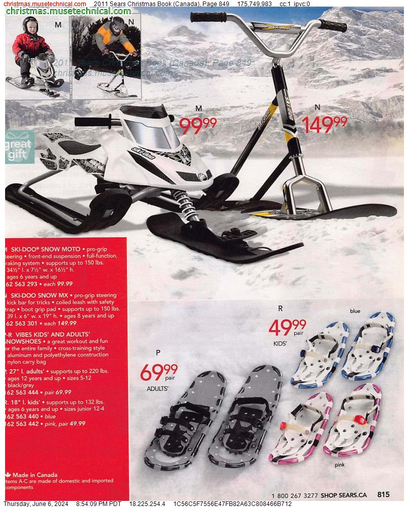 2011 Sears Christmas Book (Canada), Page 849