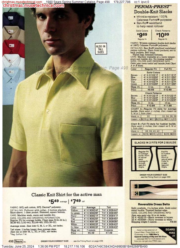 1980 Sears Spring Summer Catalog, Page 498