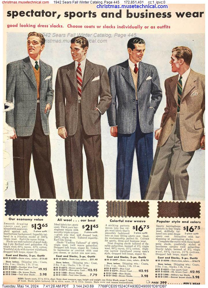 1942 Sears Fall Winter Catalog, Page 445
