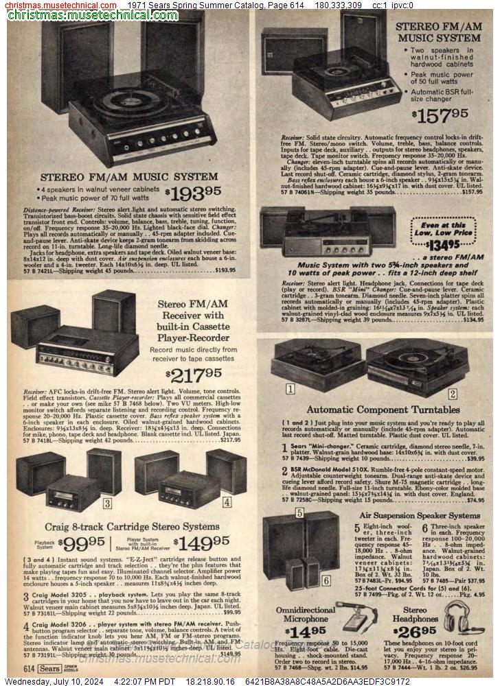 1971 Sears Spring Summer Catalog, Page 614