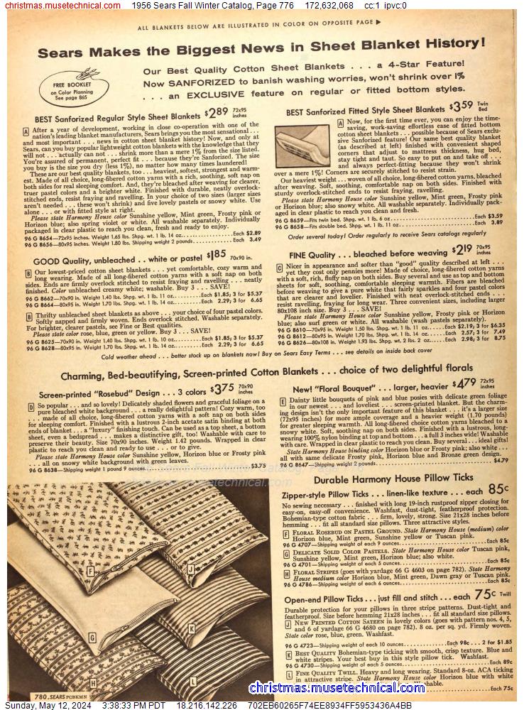 1956 Sears Fall Winter Catalog, Page 776