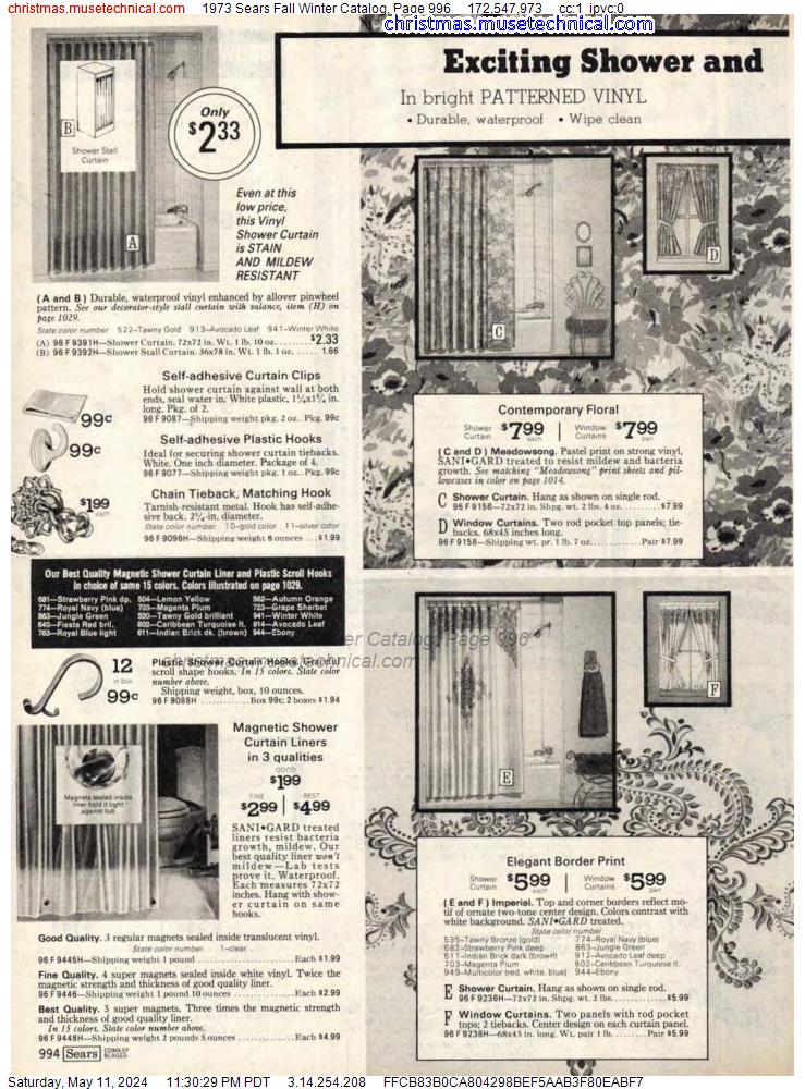 1973 Sears Fall Winter Catalog, Page 996