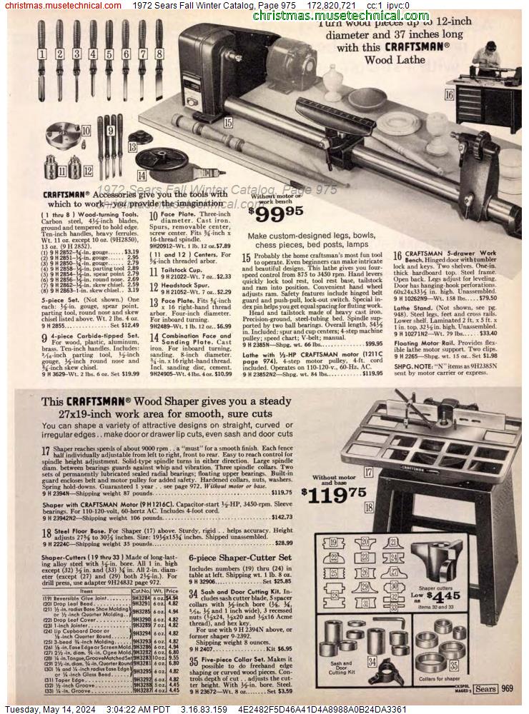 1972 Sears Fall Winter Catalog, Page 975