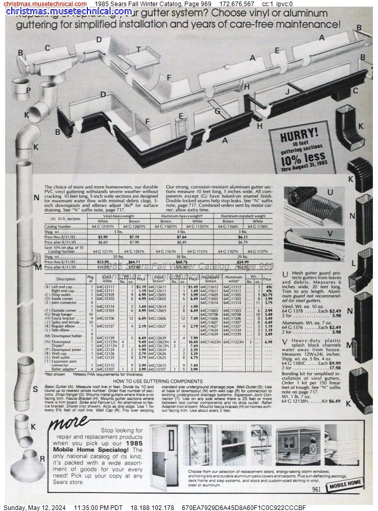 1985 Sears Fall Winter Catalog, Page 969