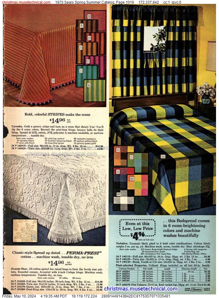1970 Sears Spring Summer Catalog, Page 1019