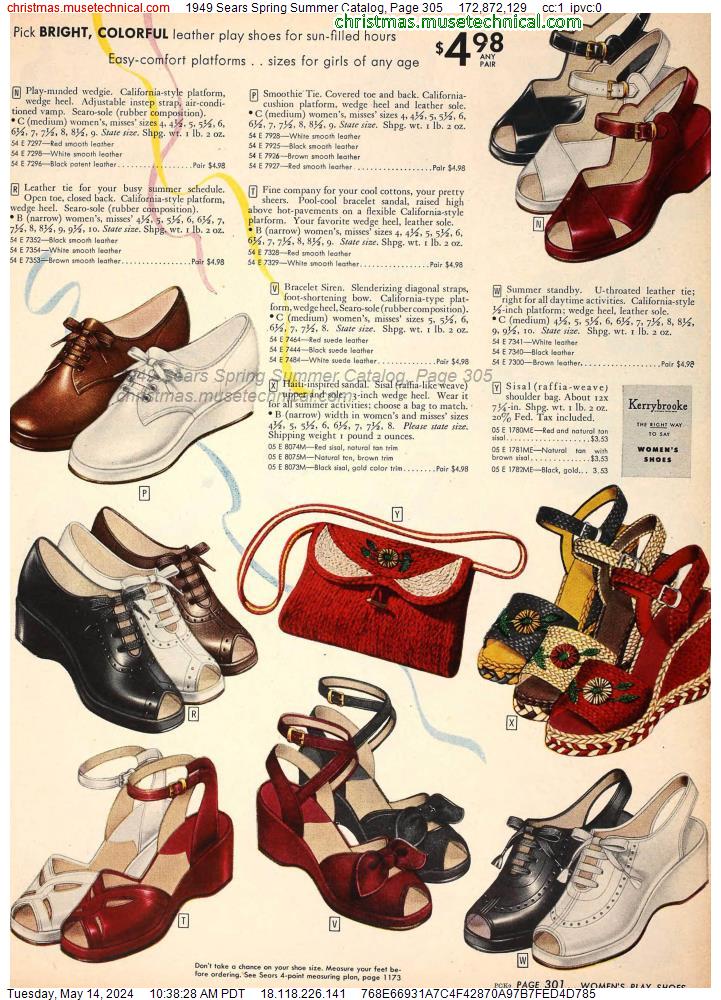 1949 Sears Spring Summer Catalog, Page 305