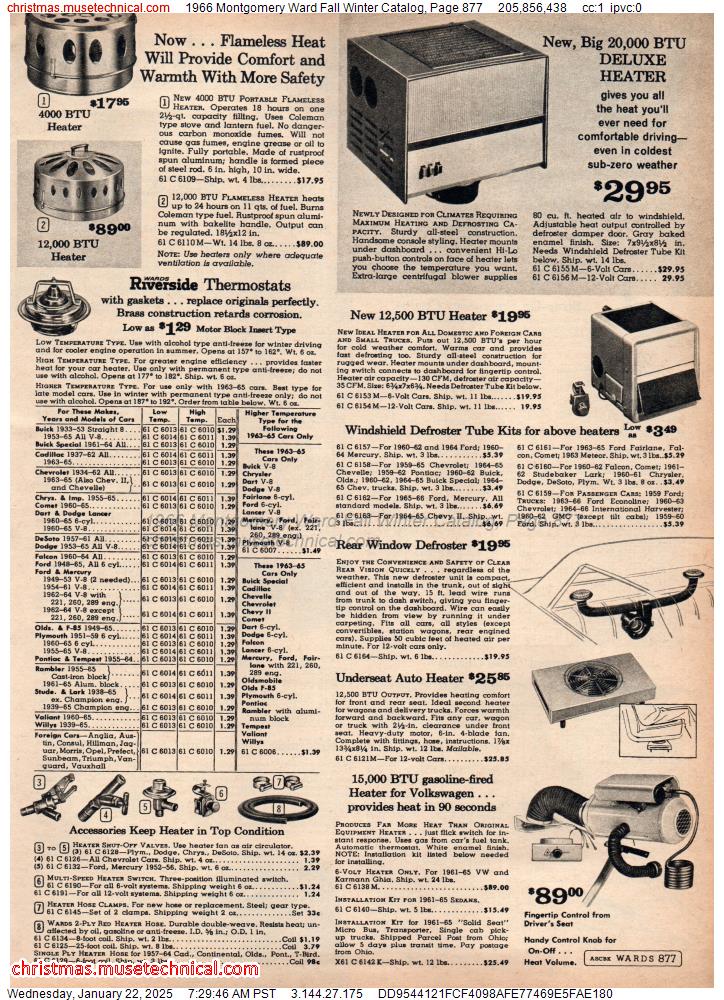 1966 Montgomery Ward Fall Winter Catalog, Page 877