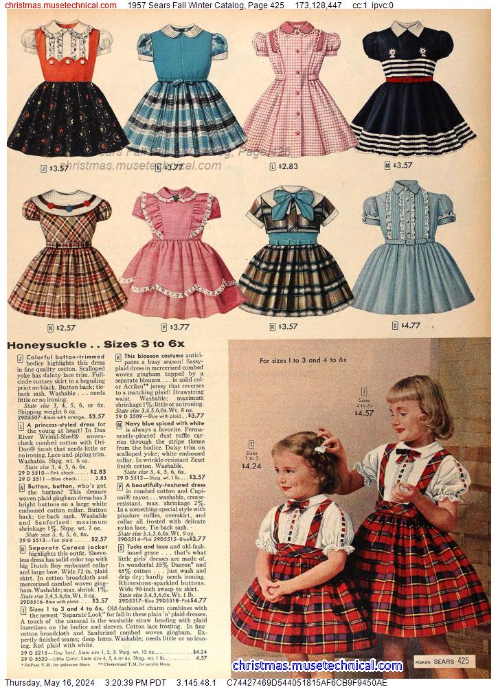 1957 Sears Fall Winter Catalog, Page 425