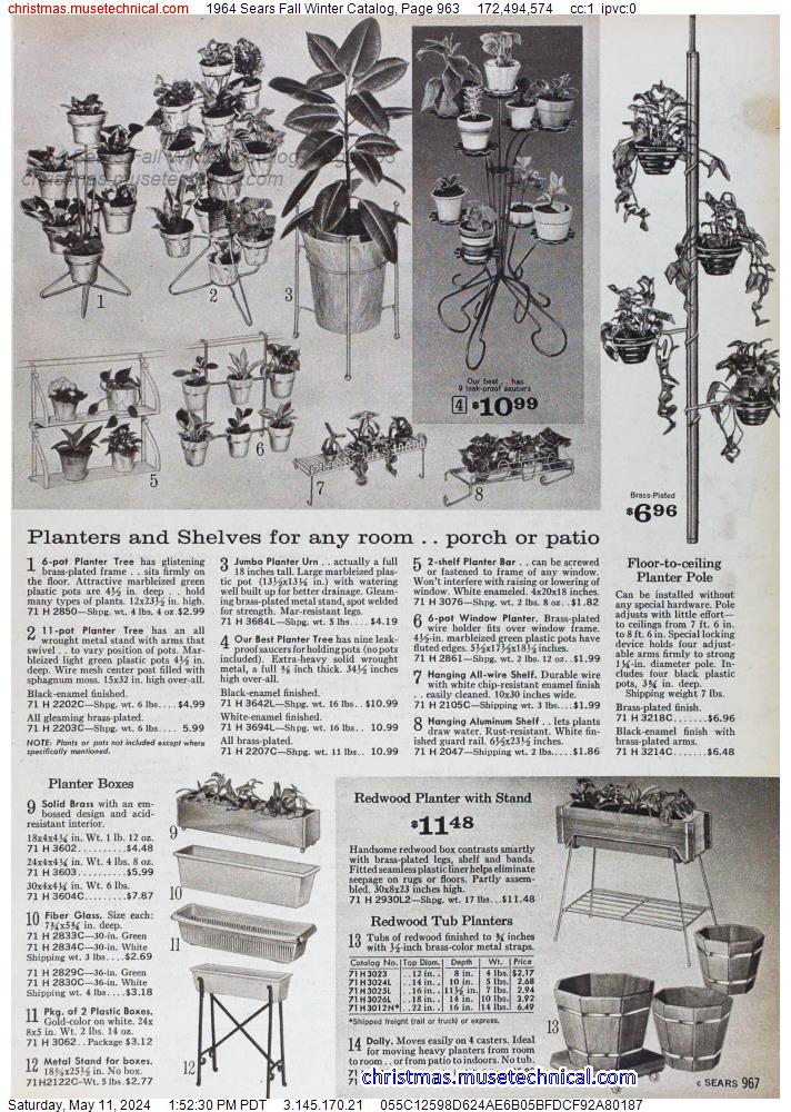 1964 Sears Fall Winter Catalog, Page 963