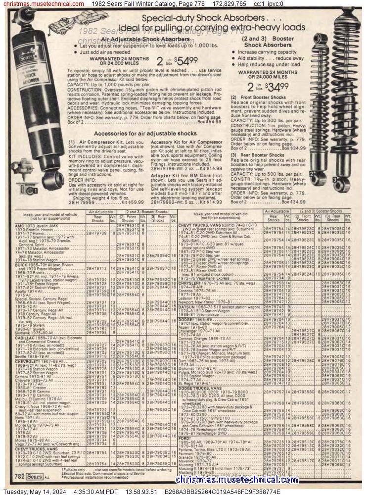1982 Sears Fall Winter Catalog, Page 778
