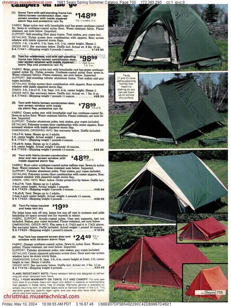 1981 Sears Spring Summer Catalog, Page 705